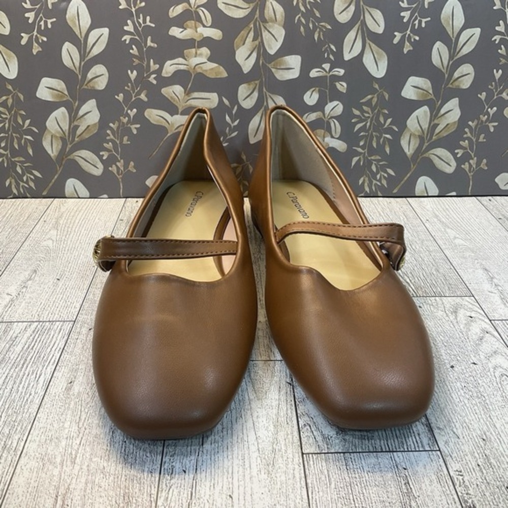 C. Paravano Brown Mary Jane Style Ballet Slippers Size 37 - Picture 2 of 6